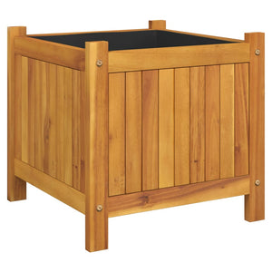 vidaXL Garden Planter with Liner 42x42x40 cm Solid Wood Acacia