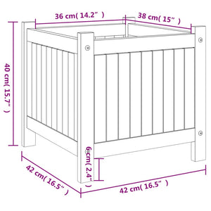 vidaXL Garden Planter with Liner 42x42x40 cm Solid Wood Acacia