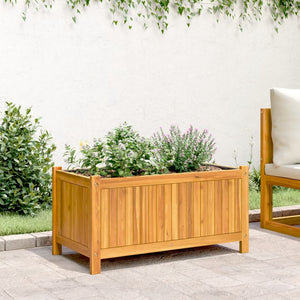 vidaXL Garden Planter with Liner 80x42x40 cm Solid Wood Acacia