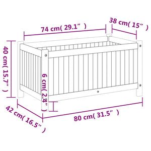 vidaXL Garden Planter with Liner 80x42x40 cm Solid Wood Acacia