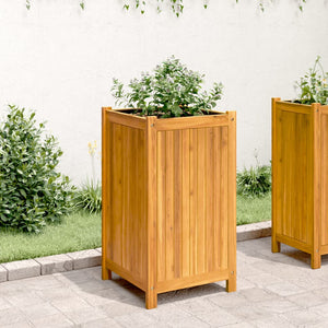 vidaXL Garden Planter with Liner 42x42x75 cm Solid Wood Acacia