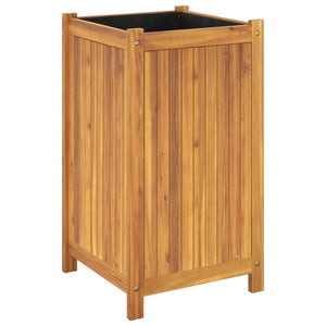 vidaXL Garden Planter with Liner 42x42x75 cm Solid Wood Acacia