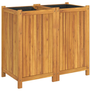 vidaXL Garden Planter with Liner 84x42x75 cm Solid Wood Acacia