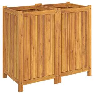 vidaXL Garden Planter with Liner 84x42x75 cm Solid Wood Acacia