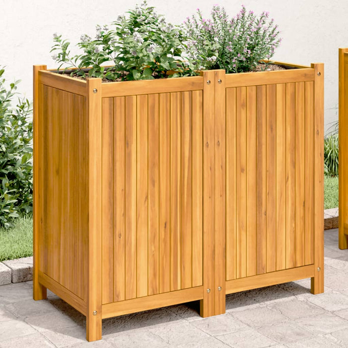 vidaXL Garden Planter with Liner 84x42x75 cm Solid Wood Acacia