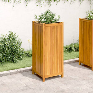 vidaXL Garden Planter with Liner 42x42x100 cm Solid Wood Acacia