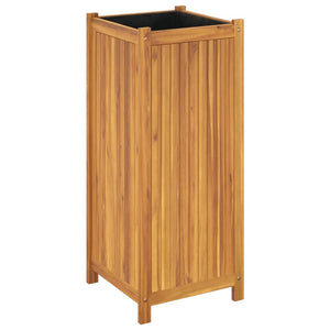 vidaXL Garden Planter with Liner 42x42x100 cm Solid Wood Acacia