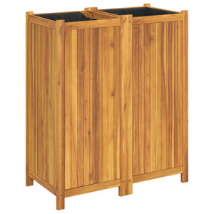 vidaXL Garden Planter with Liner 84x42x100 cm Solid Wood Acacia