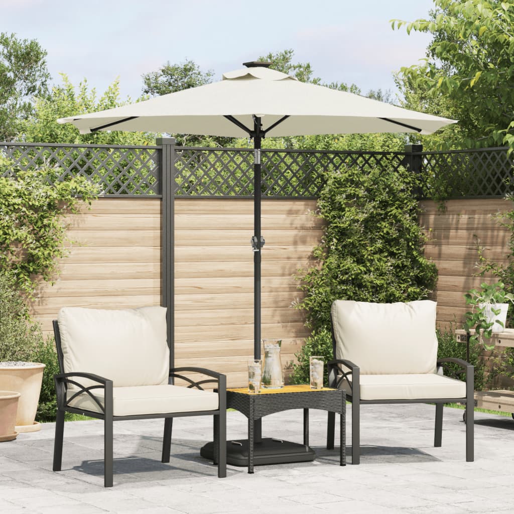 vidaXL Garden Parasol with Steel Pole White 225x225x212 cm