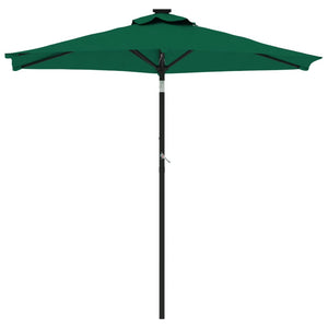 vidaXL Garden Parasol with Steel Pole Green 225x225x212 cm