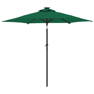 vidaXL Garden Parasol with Steel Pole Green 225x225x212 cm