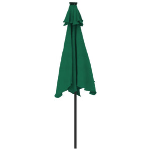 vidaXL Garden Parasol with Steel Pole Green 225x225x212 cm