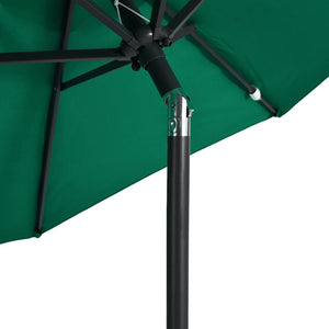 vidaXL Garden Parasol with Steel Pole Green 225x225x212 cm