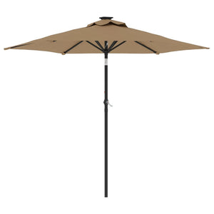 vidaXL Garden Parasol with Steel Pole Taupe 225x225x212 cm