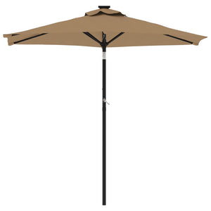 vidaXL Garden Parasol with Steel Pole Taupe 225x225x212 cm