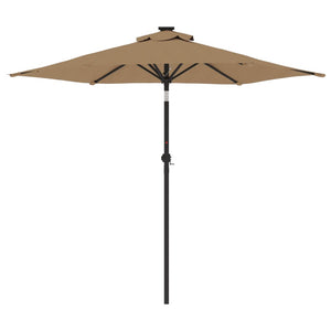 vidaXL Garden Parasol with Steel Pole Taupe 225x225x212 cm