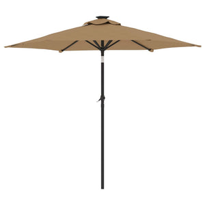 vidaXL Garden Parasol with Steel Pole Taupe 225x225x212 cm