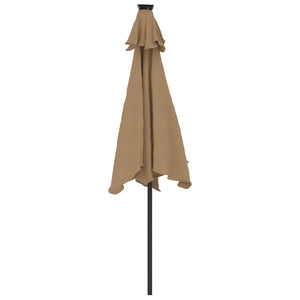 vidaXL Garden Parasol with Steel Pole Taupe 225x225x212 cm