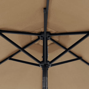 vidaXL Garden Parasol with Steel Pole Taupe 225x225x212 cm