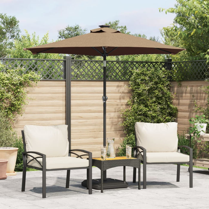 vidaXL Garden Parasol with Steel Pole Taupe 225x225x212 cm