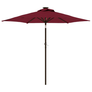 vidaXL Garden Parasol with Steel Pole Bordeaux Red 225x225x212 cm