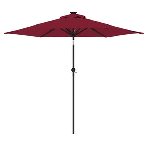 vidaXL Garden Parasol with Steel Pole Bordeaux Red 225x225x212 cm