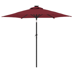 vidaXL Garden Parasol with Steel Pole Bordeaux Red 225x225x212 cm