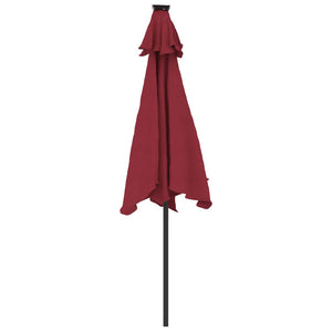 vidaXL Garden Parasol with Steel Pole Bordeaux Red 225x225x212 cm