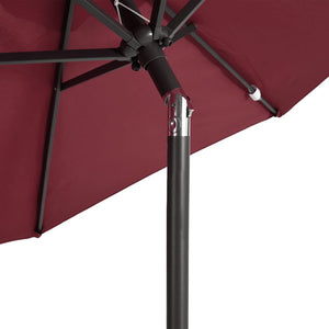 vidaXL Garden Parasol with Steel Pole Bordeaux Red 225x225x212 cm