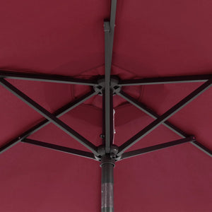 vidaXL Garden Parasol with Steel Pole Bordeaux Red 225x225x212 cm