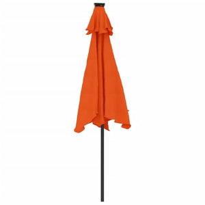 vidaXL Garden Parasol with Steel Pole Terracotta 225x225x212 cm