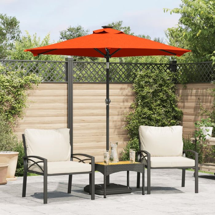 vidaXL Garden Parasol with Steel Pole Terracotta 225x225x212 cm