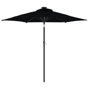 vidaXL Garden Parasol with Steel Pole Black 225x225x212 cm