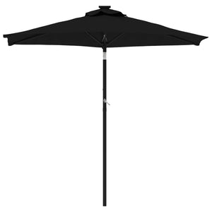 vidaXL Garden Parasol with Steel Pole Black 225x225x212 cm