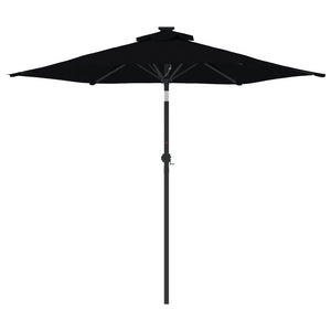 vidaXL Garden Parasol with Steel Pole Black 225x225x212 cm