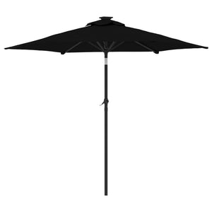 vidaXL Garden Parasol with Steel Pole Black 225x225x212 cm