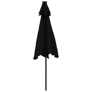 vidaXL Garden Parasol with Steel Pole Black 225x225x212 cm