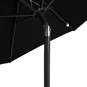 vidaXL Garden Parasol with Steel Pole Black 225x225x212 cm