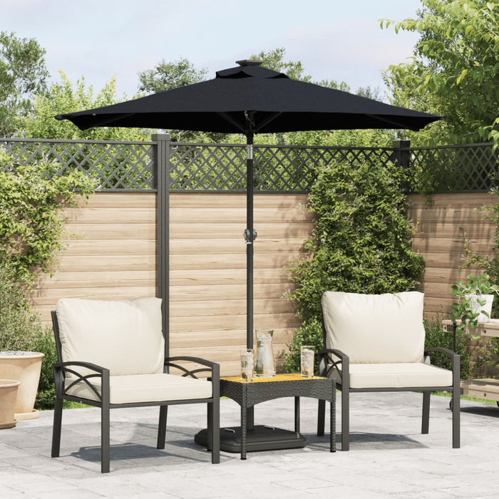 vidaXL Garden Parasol with Steel Pole Black 225x225x212 cm