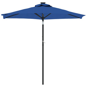 vidaXL Garden Parasol with Steel Pole Azure Blue 225x225x212 cm