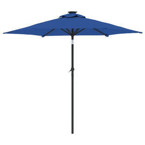 vidaXL Garden Parasol with Steel Pole Azure Blue 225x225x212 cm