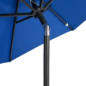 vidaXL Garden Parasol with Steel Pole Azure Blue 225x225x212 cm