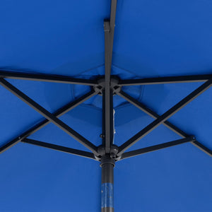 vidaXL Garden Parasol with Steel Pole Azure Blue 225x225x212 cm