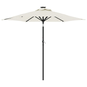 vidaXL Garden Parasol with LEDs and Steel Pole White 225x225x212cm