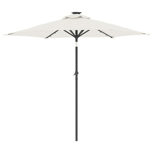 vidaXL Garden Parasol with LEDs and Steel Pole White 225x225x212cm