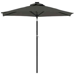 vidaXL Garden Parasol with LEDs and Steel Pole Anthracite 225x225x212cm