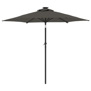 vidaXL Garden Parasol with LEDs and Steel Pole Anthracite 225x225x212cm