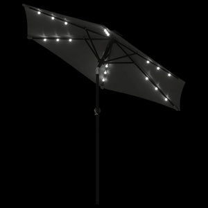 vidaXL Garden Parasol with LEDs and Steel Pole Anthracite 225x225x212cm