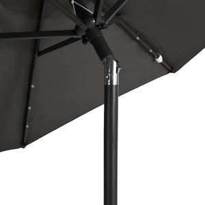 vidaXL Garden Parasol with LEDs and Steel Pole Anthracite 225x225x212cm