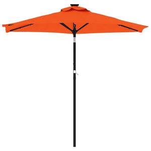 vidaXL Garden Parasol with LEDs and Steel Pole Terracotta 225x225x212cm